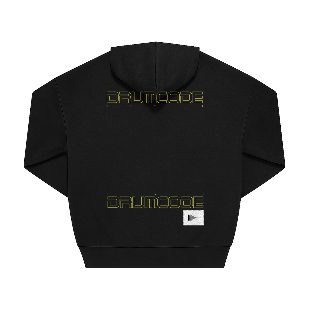 Black Printed Hoody Back