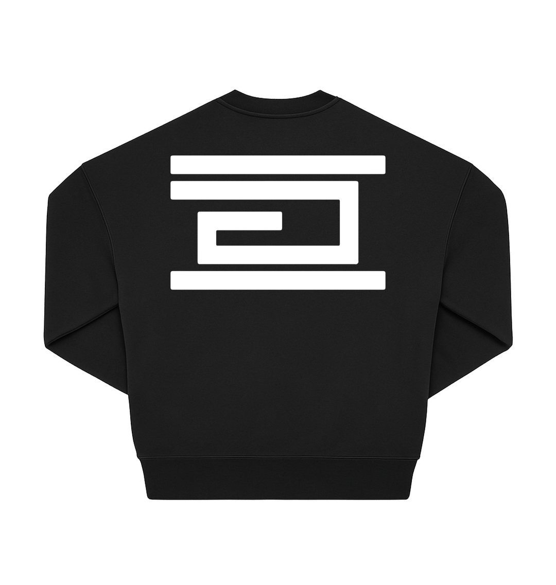 Black Printed Sweater Back