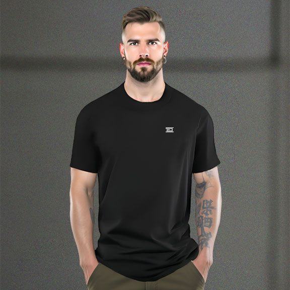 Black Printed T-shirt Front