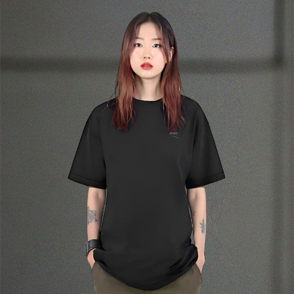 Black Printed T-shirt Front