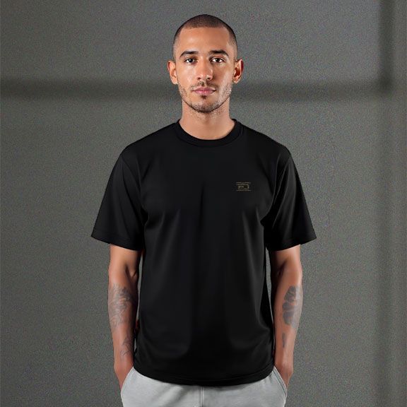 Black Printed T-shirt Front