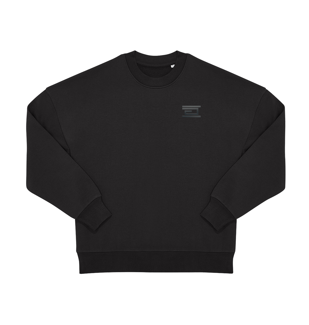 Black Printed Sweater Front