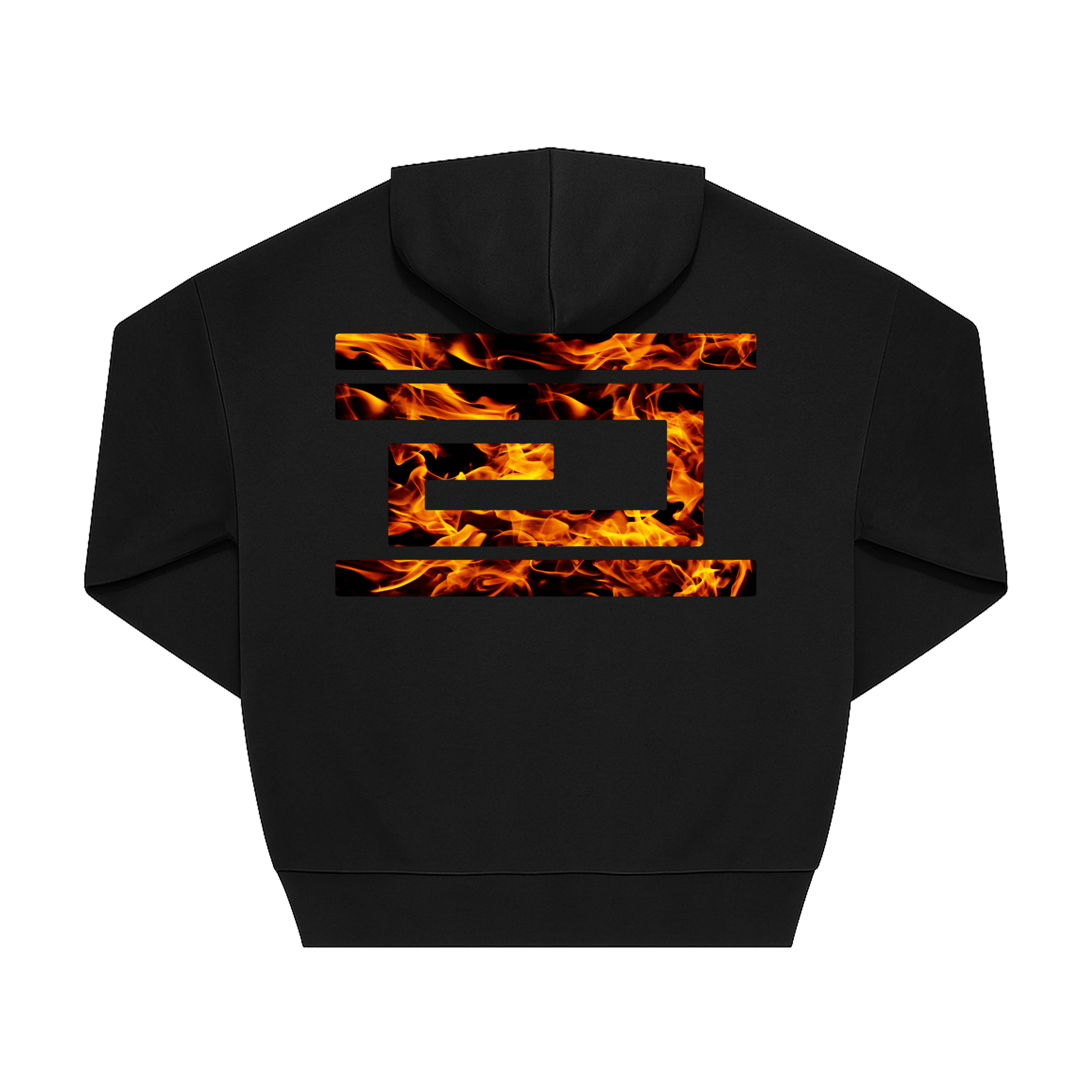 Black Printed Hoody Back