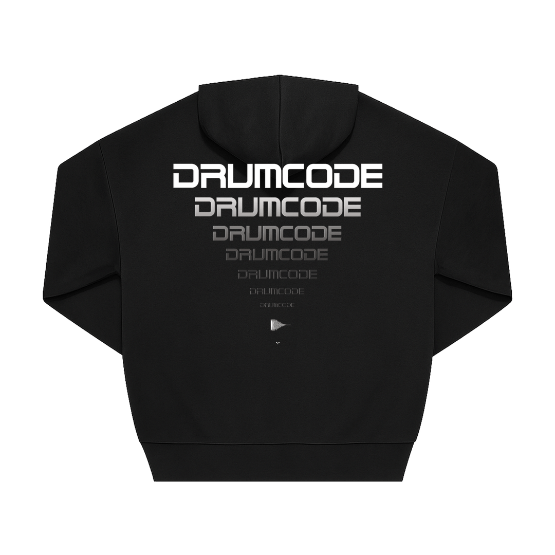 Black Printed Hoody Back