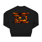 Black Printed Sweater Back