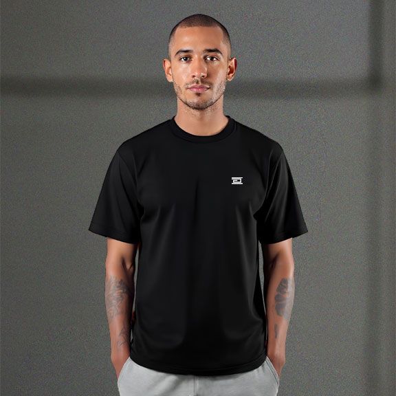 Black Printed T-shirt Front