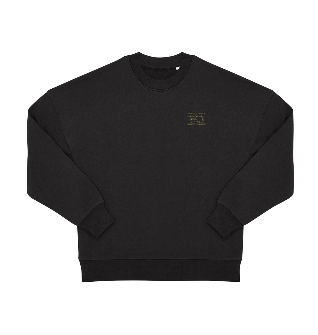 Black Printed Sweater Front